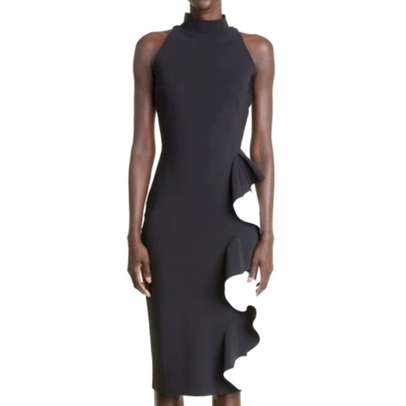 Chiara Boni Dresses & Skirts - Chiara Boni | Asiliah Ruffle Sheath Dress in black and white